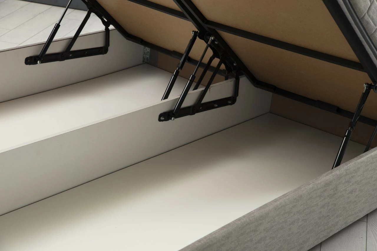 Set dvojnega vzmetnice, vključno s podlago in posteljo, Skye Decor Motya, 160x200, svetlo siva