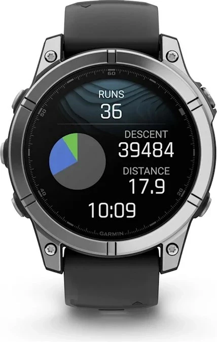 Multisport GPS pametna ura 47 mm, Garmin Fenix, nerjaveče jeklo s črnim silikonskim pasom