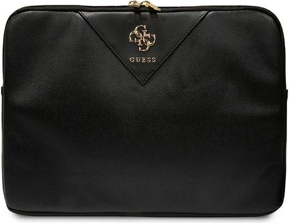 Ovitek za prenosnik 16 inč, vegansko usnje, črn, Guess ZIP Leather Triangle