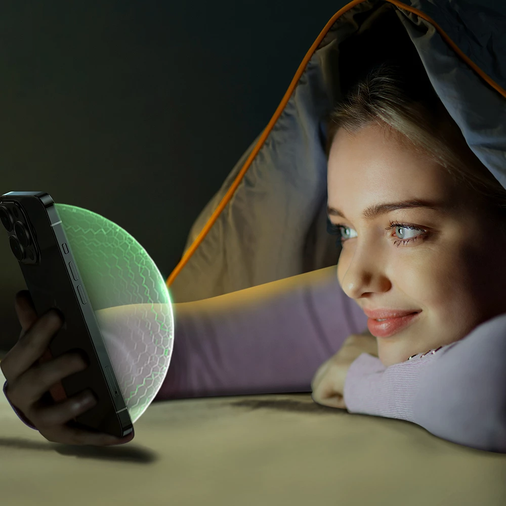 Zaščitno steklo z anti-blue light filtrom Joyroom Knight JR-G02 za iPhone 14 Pro, zeleno