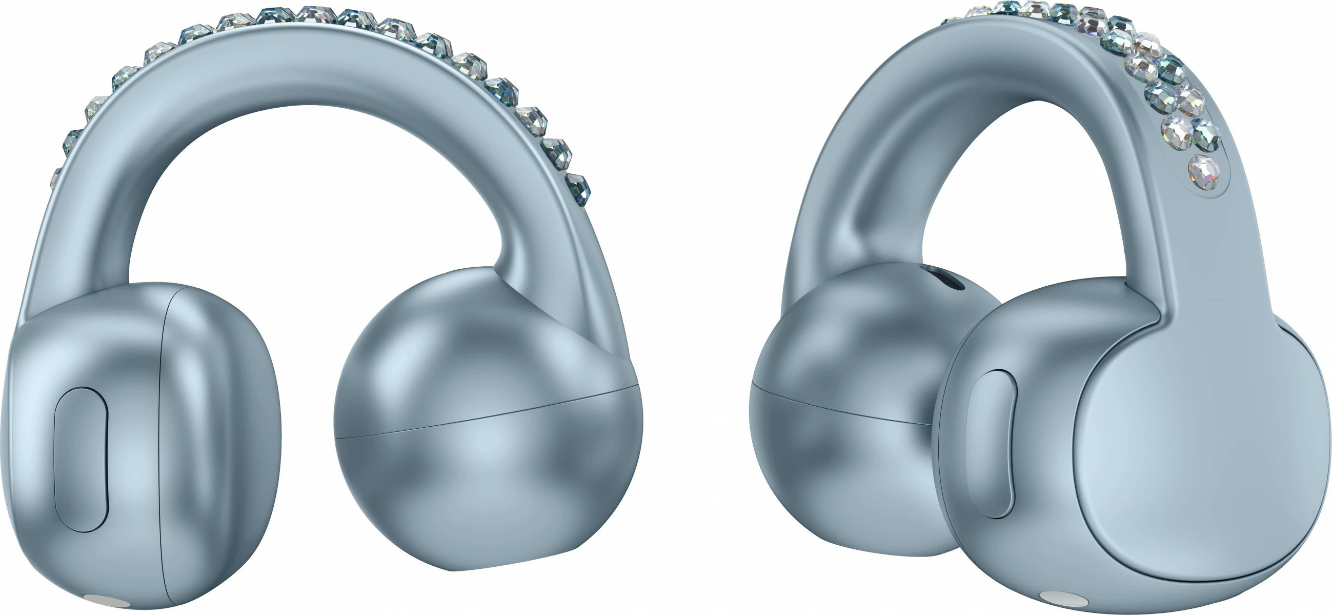 Zložljiv pametni telefon z luksuznim Swarovski dizajnom Motorola razr60 + slušalke Buds Loop, Swarovski Edition, moder