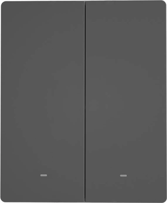 Pametno zidno stikalo, Sonoff M5-2C-80, 2-kanalno, WiFi, za okvir, grafit