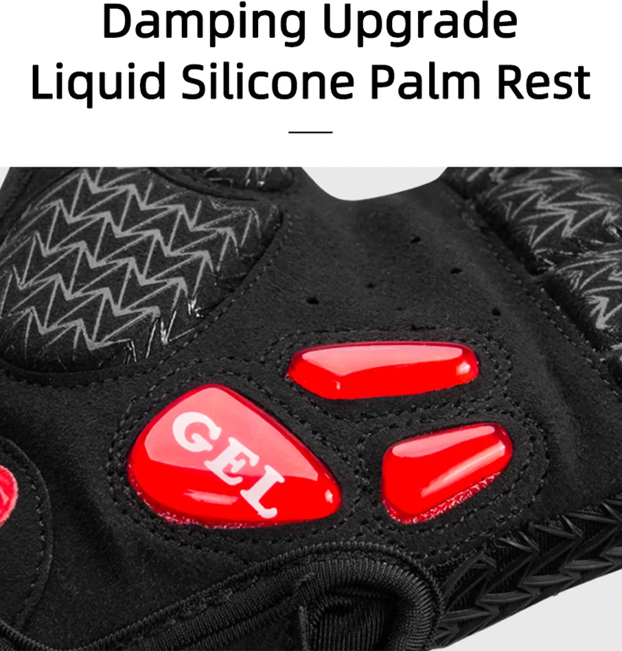 Rokavice za kolesarjenje z gelom Rockbros S169BR, XXL, črno/rdeče