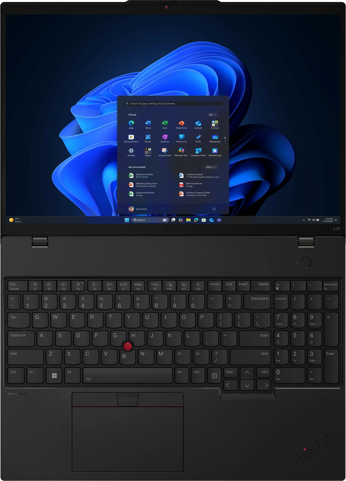 Prenosnik Lenovo ThinkPad L16 G2 R AI 7P 350 32GB, črn