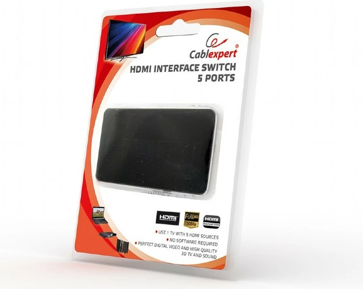 HDMI stikalnik Gembird DSW-HDMI-34, 3 vhodi, črn