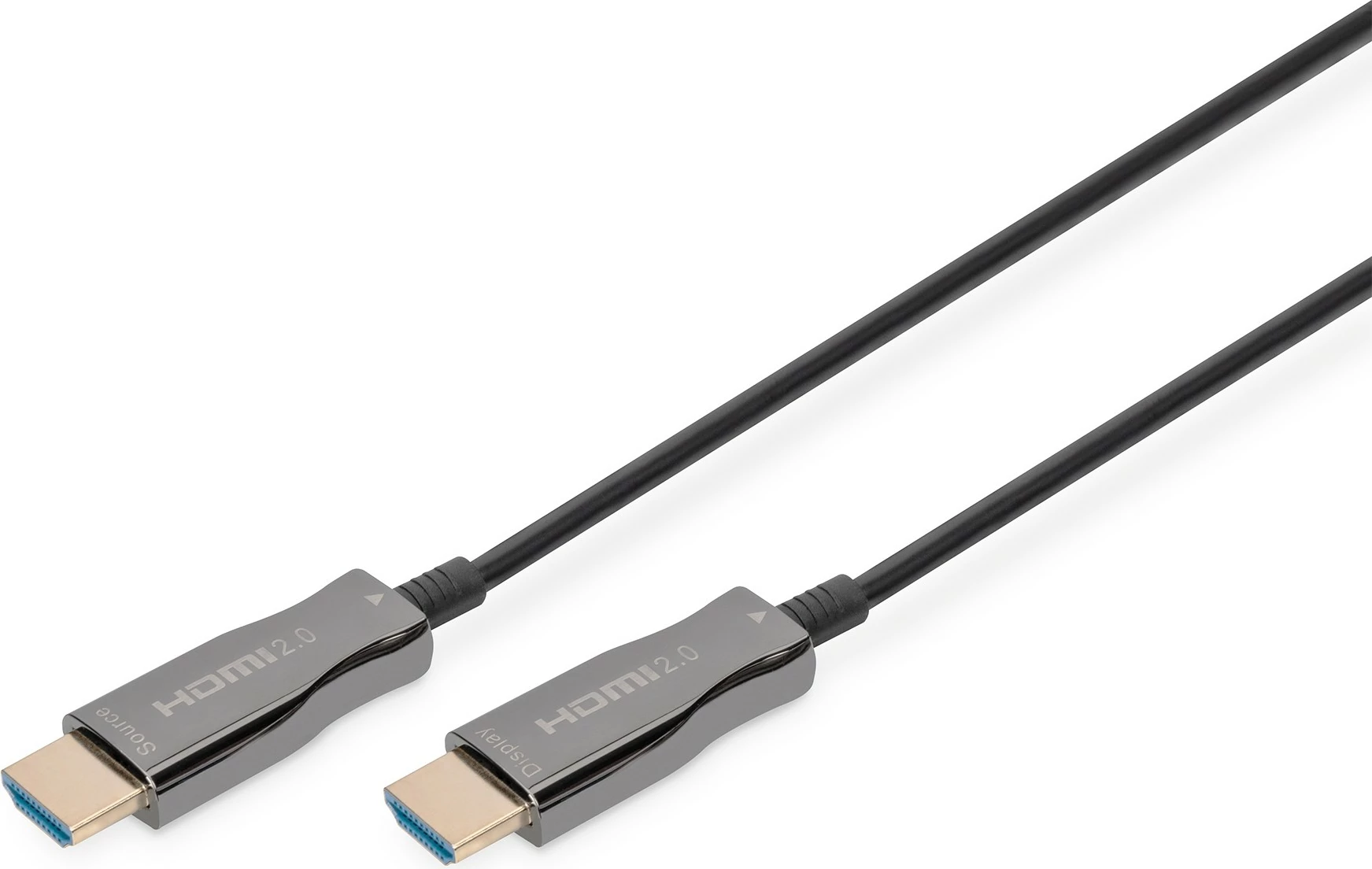 Hibridni optični HDMI kabel Digitus AOC, 20 m, UHD 4K, črn
