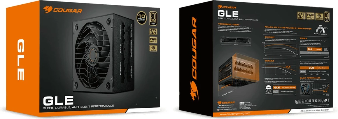 Napajalnik 1000 W Cougar GLE, ATX3.1, 80 Plus Gold, črn