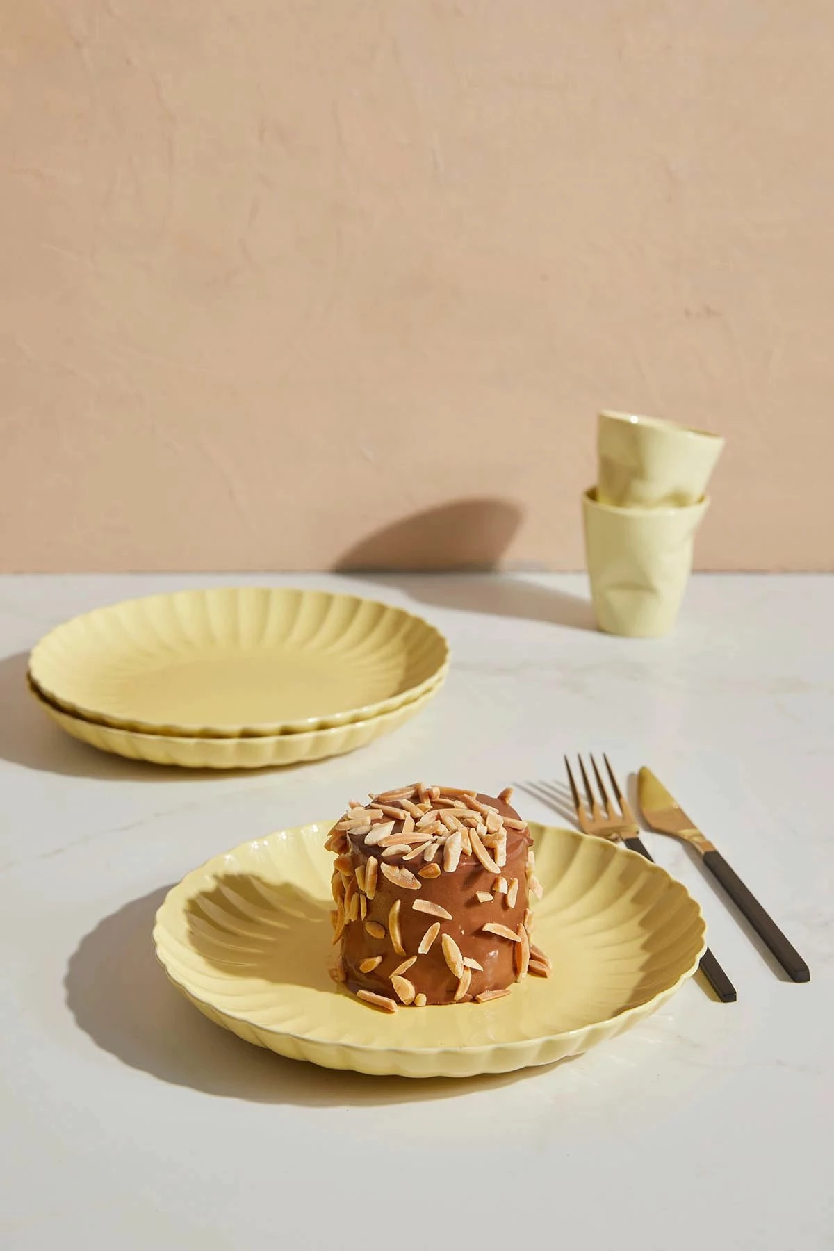 Set za kosilo iz porcelana, 24-delni, Hermia Concept Lzf24, rumene barve