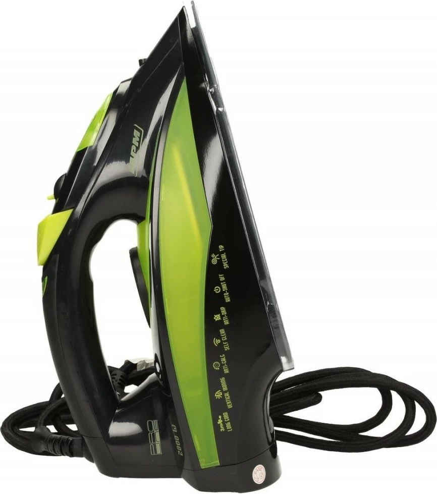 Parni likalnik, 2800 W, keramična podlaga, črno/zelena - MPM MZE-04/C