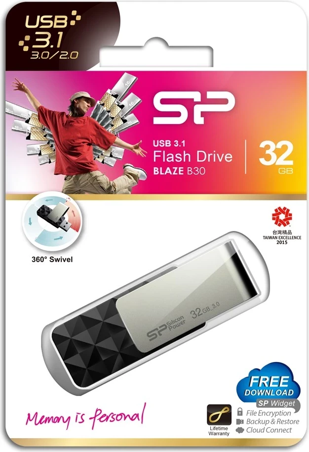 USB ključek 32 GB, USB Type-A 3.0, črn — Silicon Power