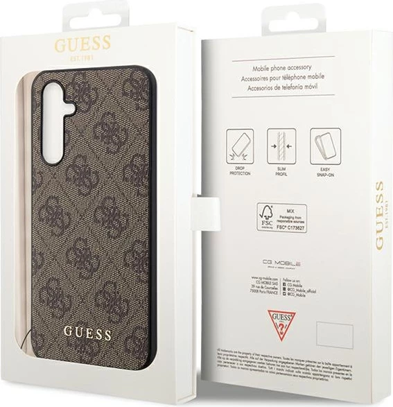 Ovitek za telefon 4G Charms, rjav, Guess GUHCS23FEGF4GBR za Samsung Galaxy S23 FE