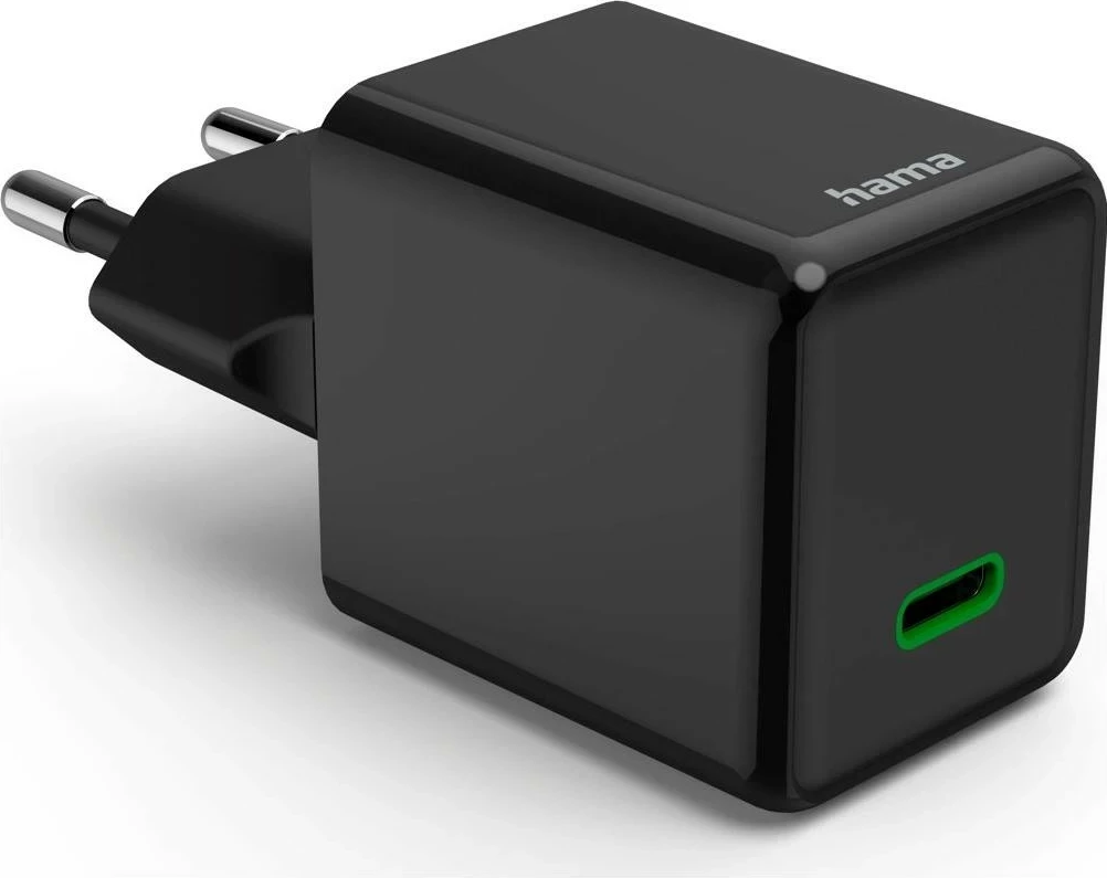 Kompakten in učinkovit polnilec Hama Supermini GaN 45W PD/QC, USB-C, črn