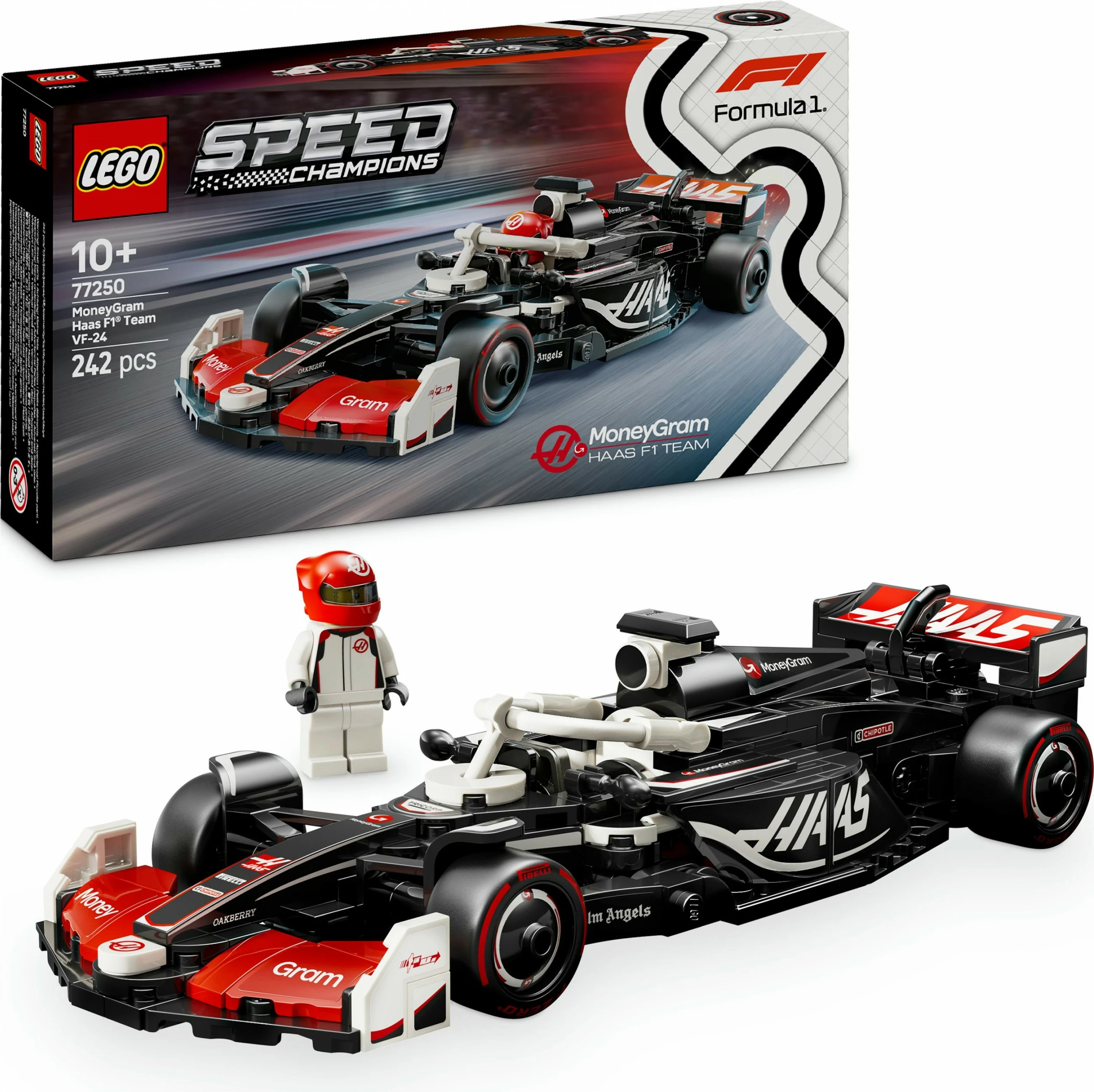 Model dirkalnika MoneyGram Haas F1 Team VF-24, 242 kosov, večbarven