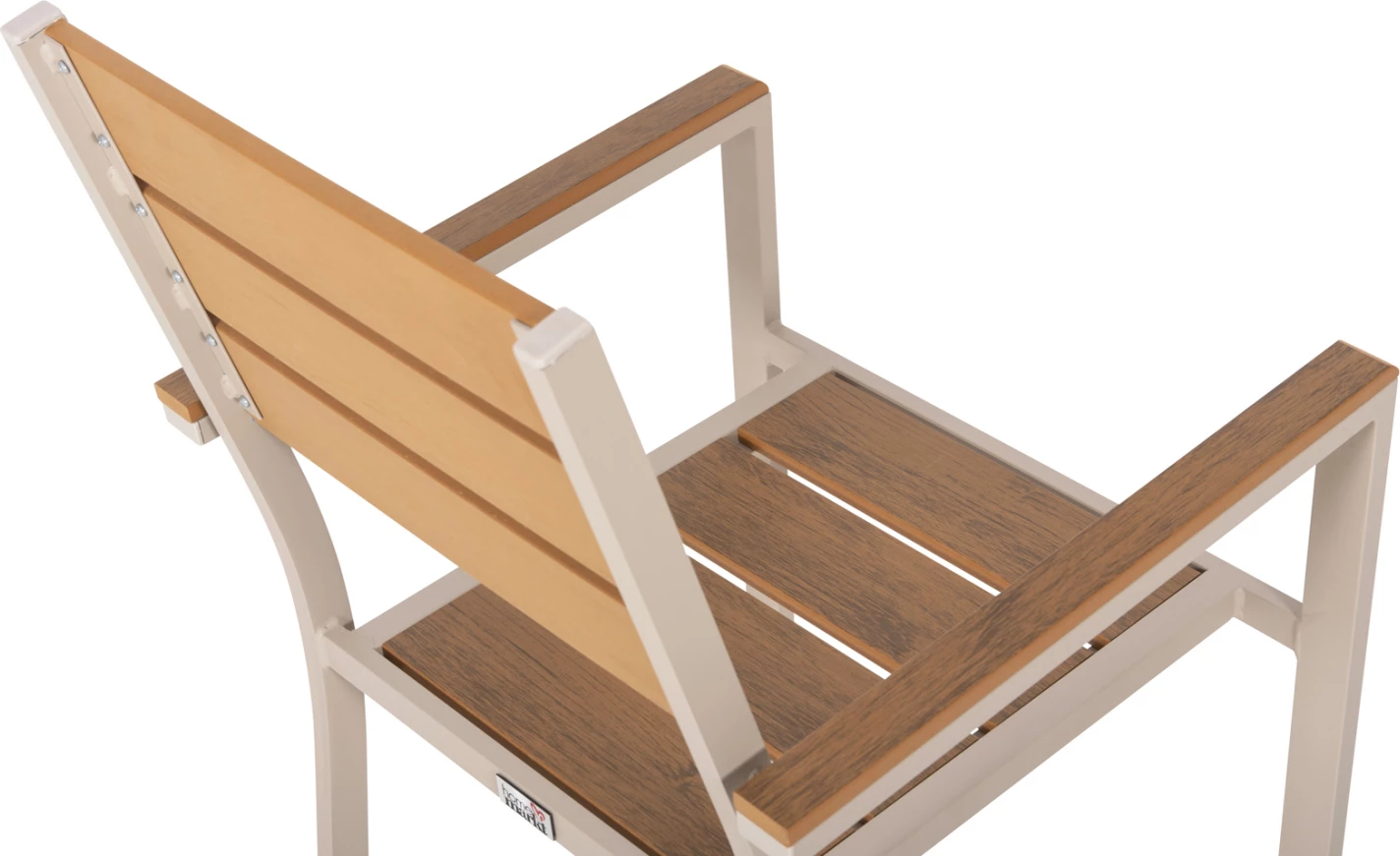 Aluminijasti naslanjač SAGA FH5981.04 šampanjec-poliles v naravni barvi 55x55x86Hcm