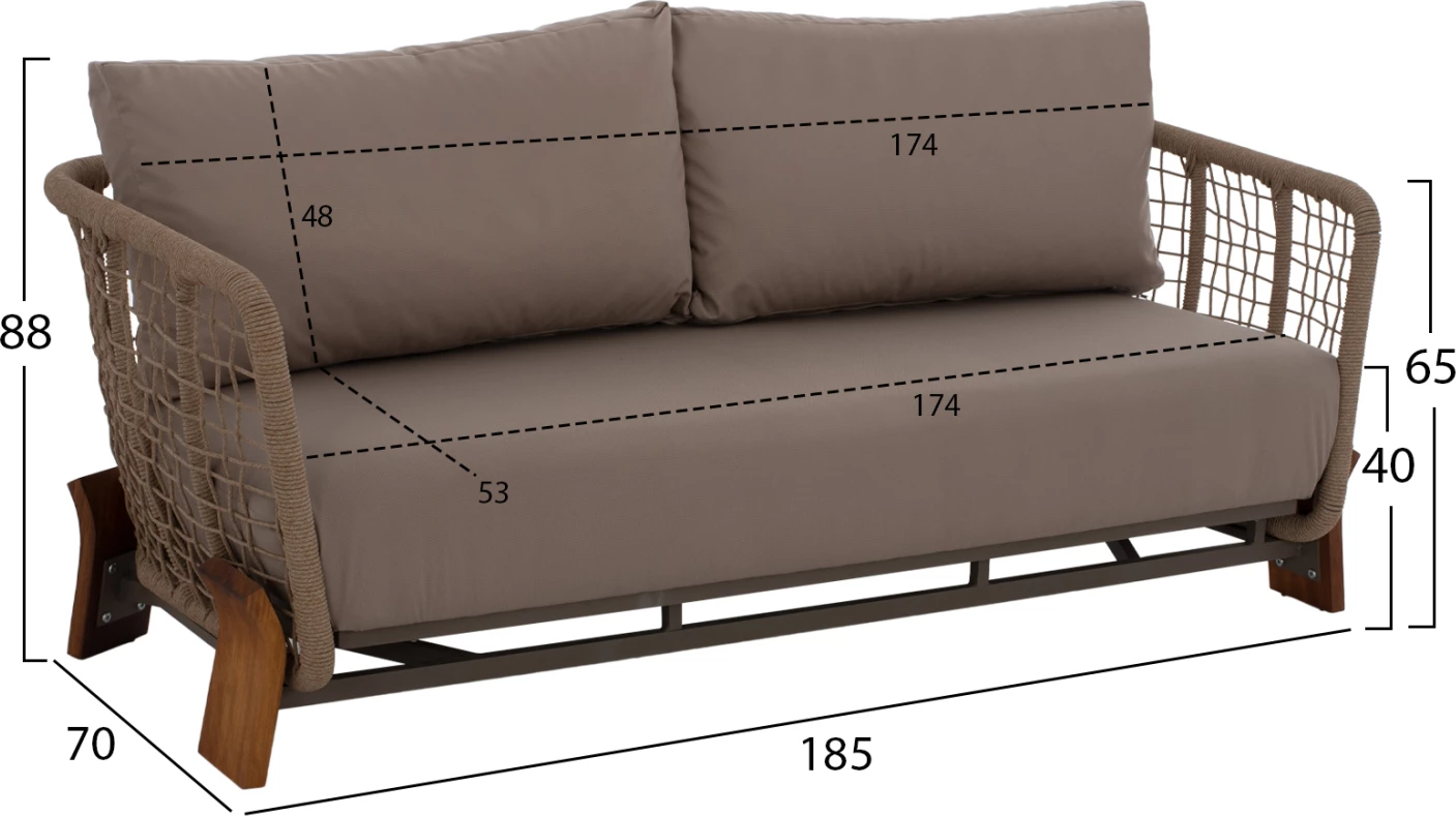 Zunanji set Oxford 4 kosi Iroko vrv kaljeno steklo FH5884.01