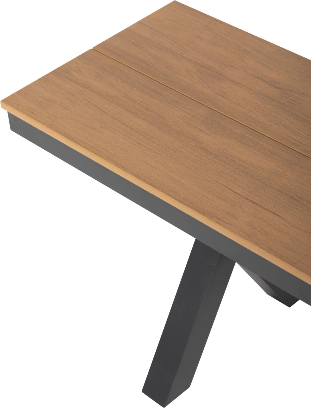 Aluminijasta klop TAWNEE FH6040.01 antracit - sedež iz polilesa v naravni barvi lesa 220x36x44,5Hcm