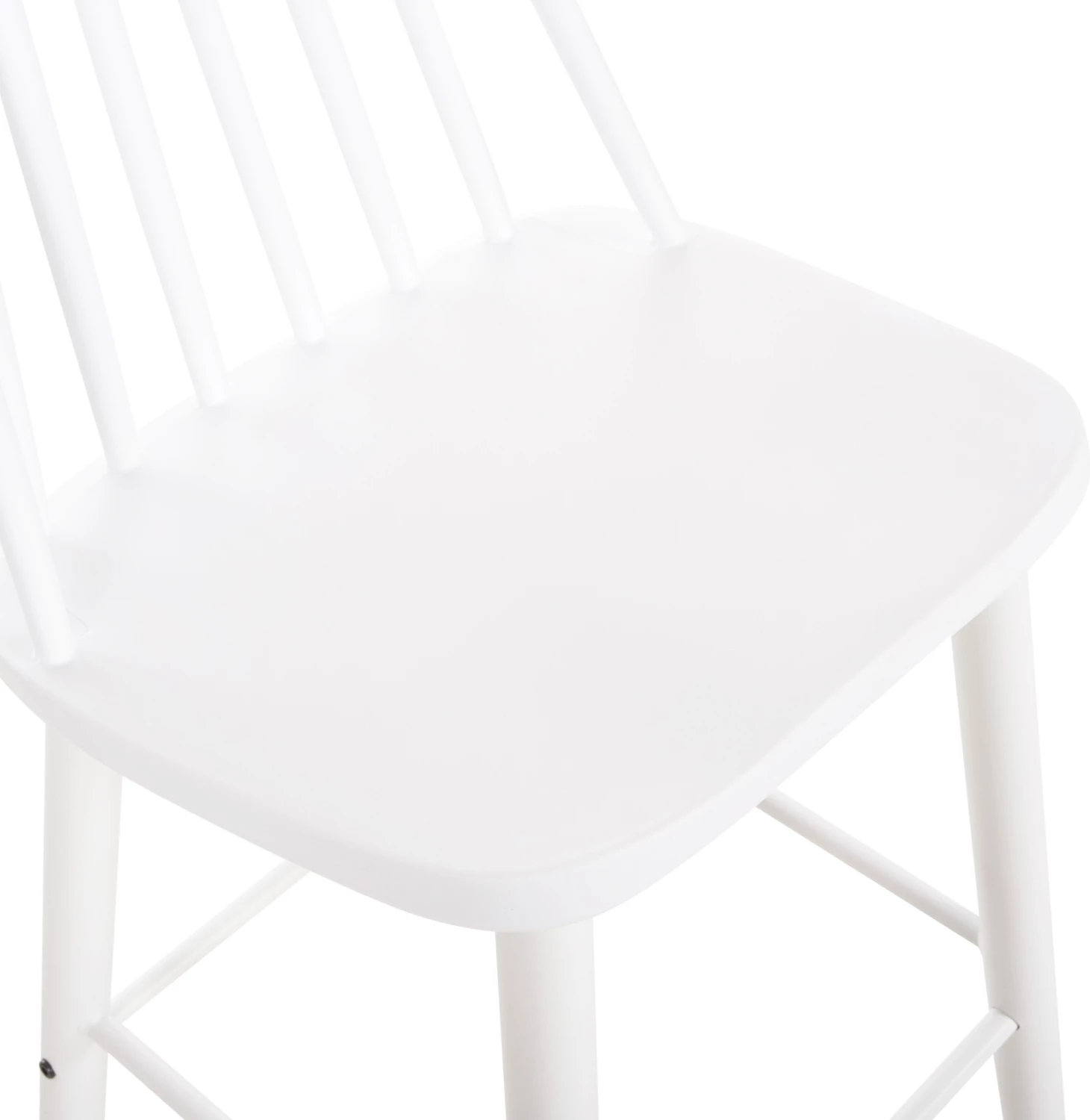 Barski stol z visokim sedežem VANESSA FH8459.11 bel PP & bele kovinske noge 47x48,5x107Hcm, set 2 kosov