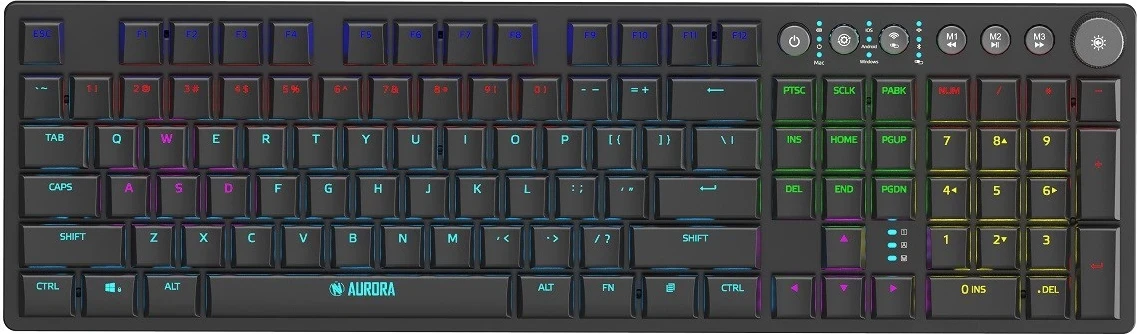 Brezžična tipkovnica RF iBox AURORA K-6 + Bluetooth QWERTY, črna