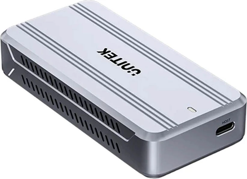 Konzola za SSD M.2 NVMe z vgrajenim hlajenjem, UNITEK S1242AGY01-EU, srebrna