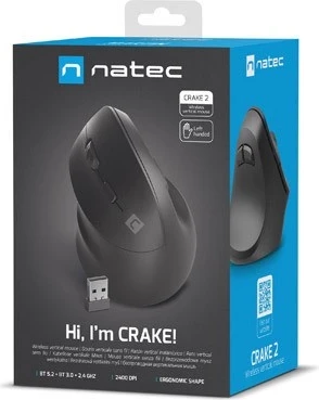Optični brezžični miš za leve roke Natec Crake 2, črn