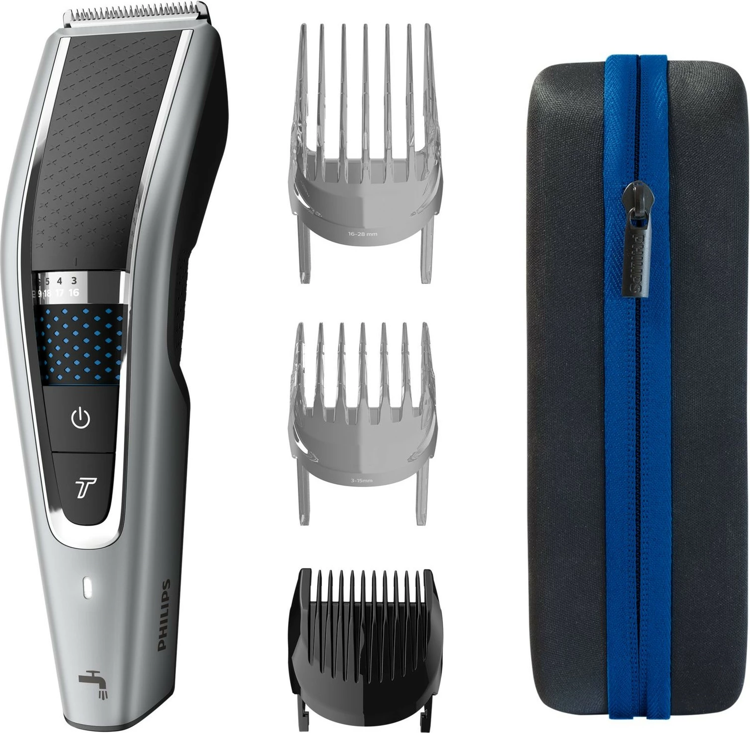 Brivnik Philips 5000 HC5650/15, 0,5 mm, 2,8 cm, inox, črn, srebrn