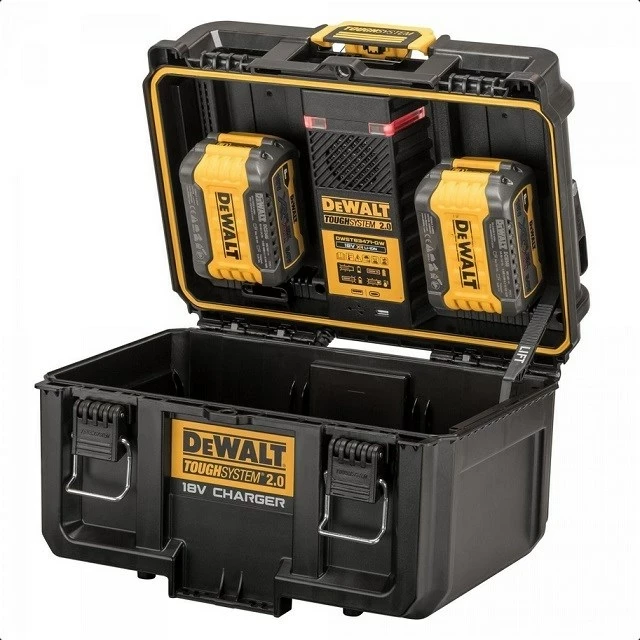 Močan polnilec DeWalt ToughSystem DWST83471, 2x4A, z USB, črn