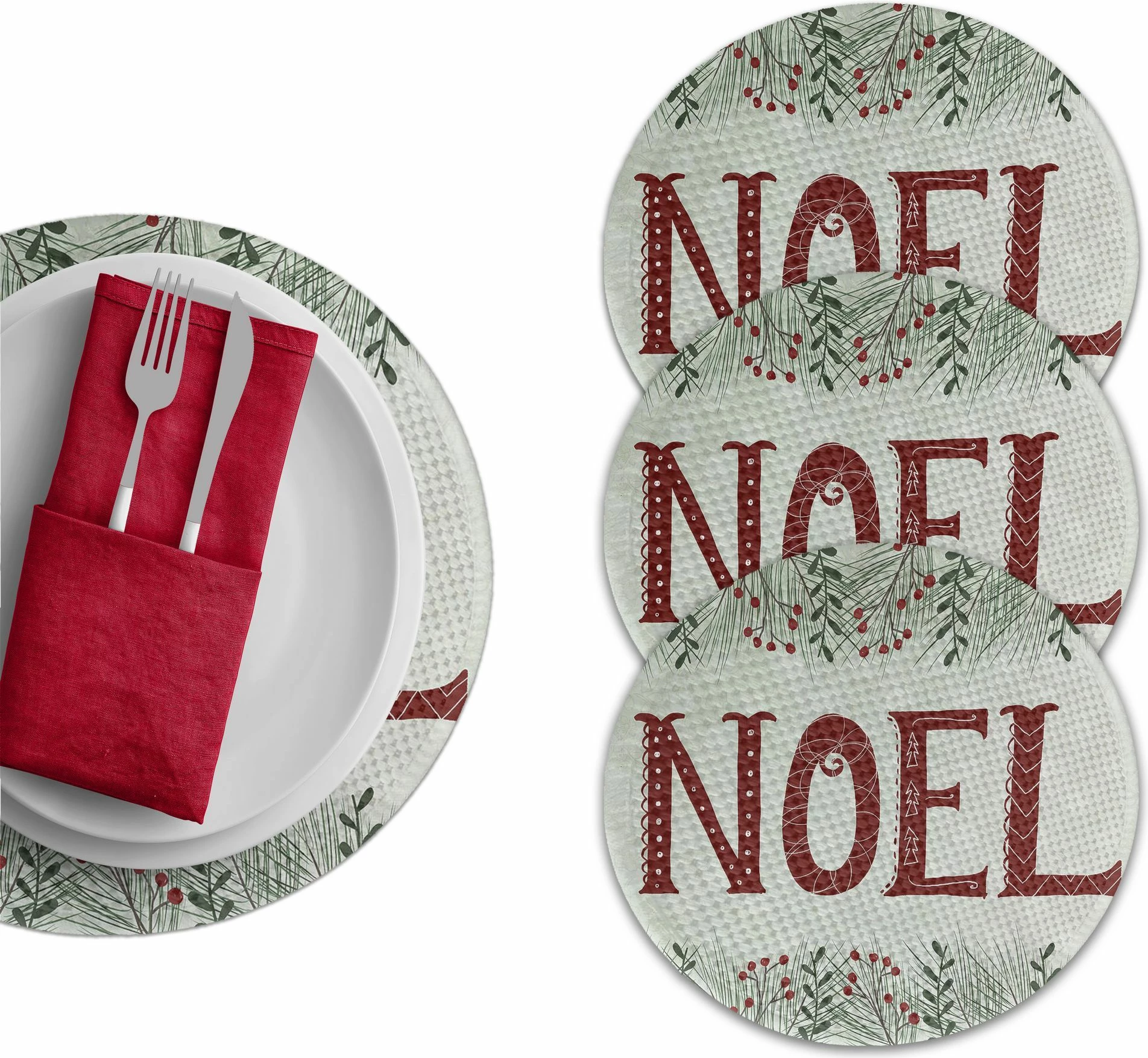 Namizne podloge, Hermia Concept model NOEL, večbarvne, 37 cm, 4 kosi