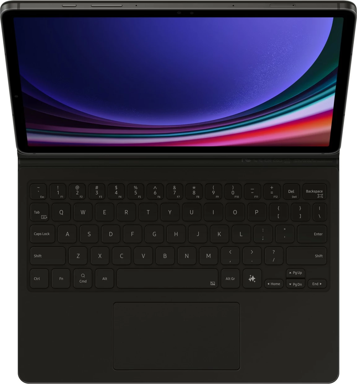 Ovitek s tipkovnico QWERTZ za Galaxy Tab S9 EF-DX725, črn