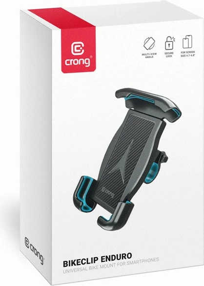 Držalo za telefon CRONG Bikeclip Enduro za kolo/motor, za telefone 4,7–6,8", črno