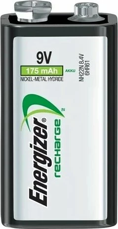 Polnilna baterija Energizer 9V 6LR61, 175 mAh, Ni-MH, 1 kos