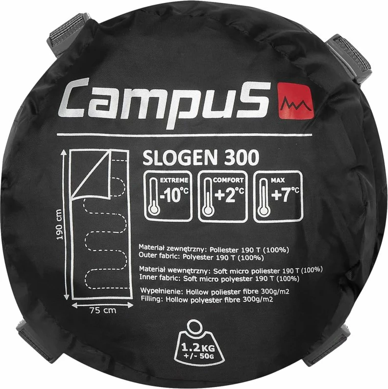 Thes za spanje Campus Slogen 300, sivi
