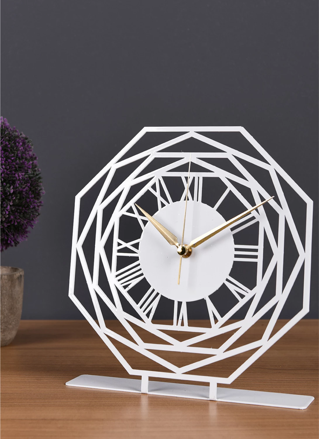 Kovinska namizna ura FH7468.02 25x23 cm