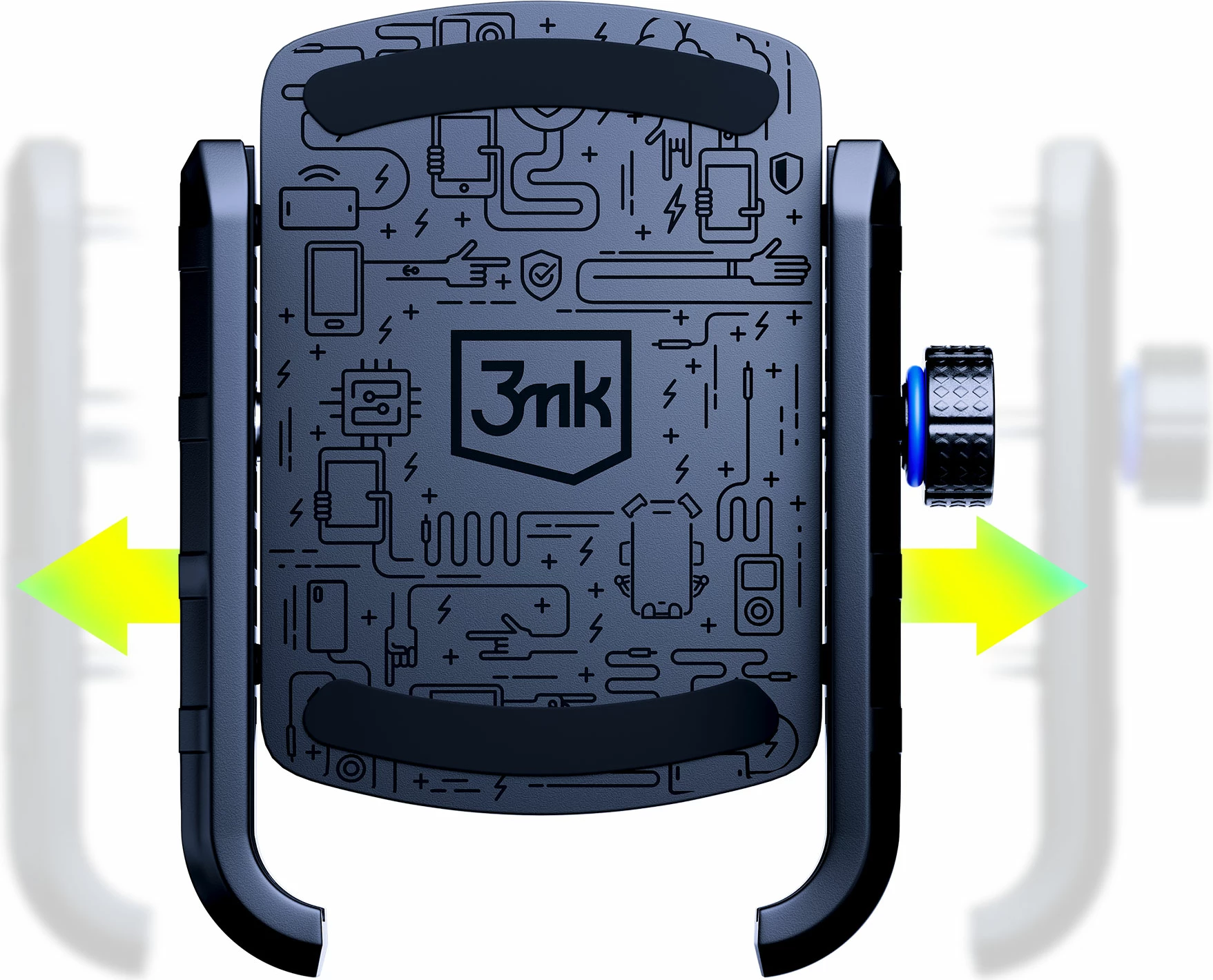 Nosilec za telefon za kolo 3mk Steel Bike Holder, črn