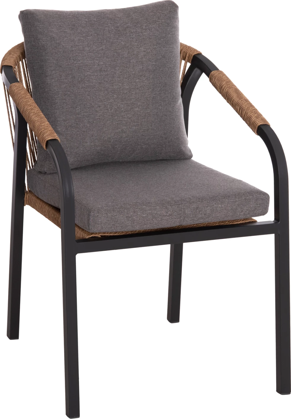 Aluminijasta stol MAERLY FH6051.03, antracit, blazina, P.E. ratan, 57x60x84H cm