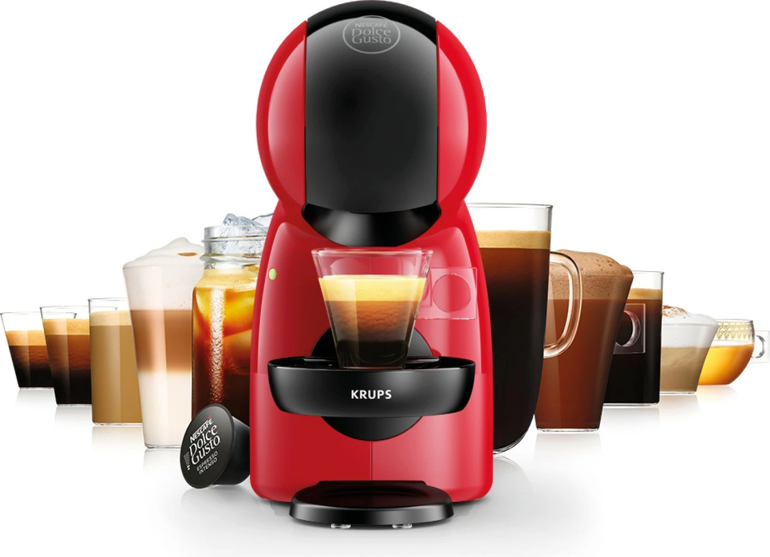 Kapsulni kavni aparat Piccolo XS Dolce Gusto Krups KP 1A35, rdeče/črn