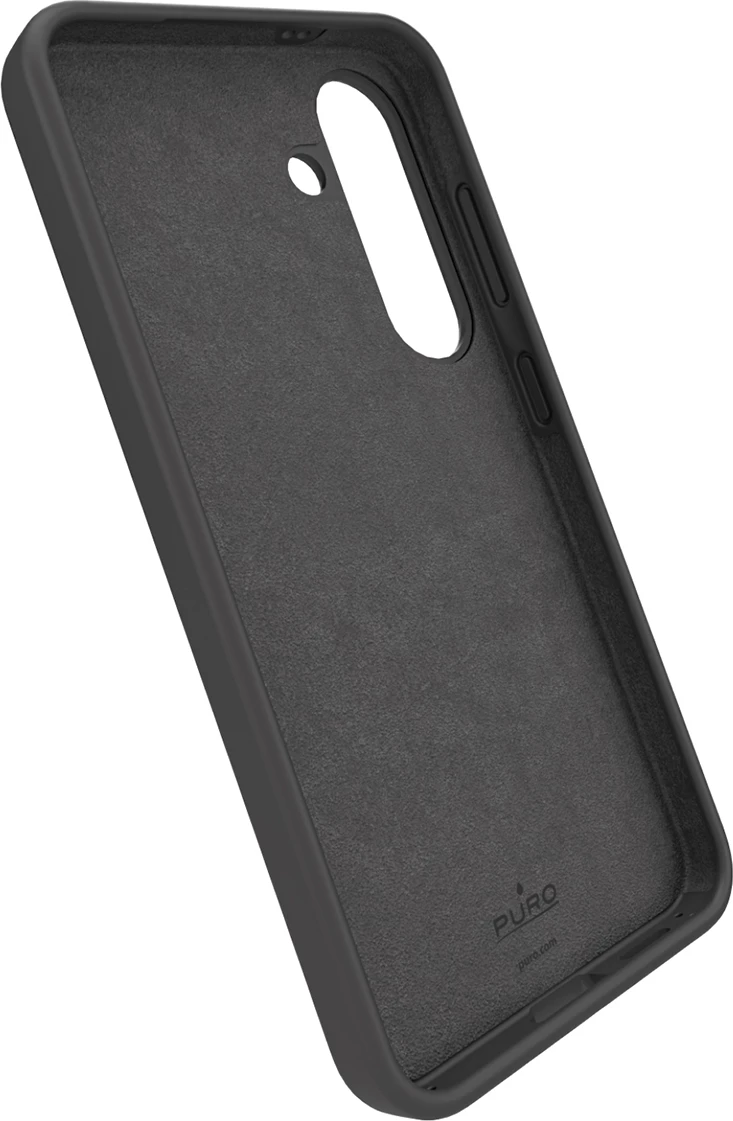 Ovitek za telefon Puro Icon za Samsung Galaxy S25+, silikon, črn