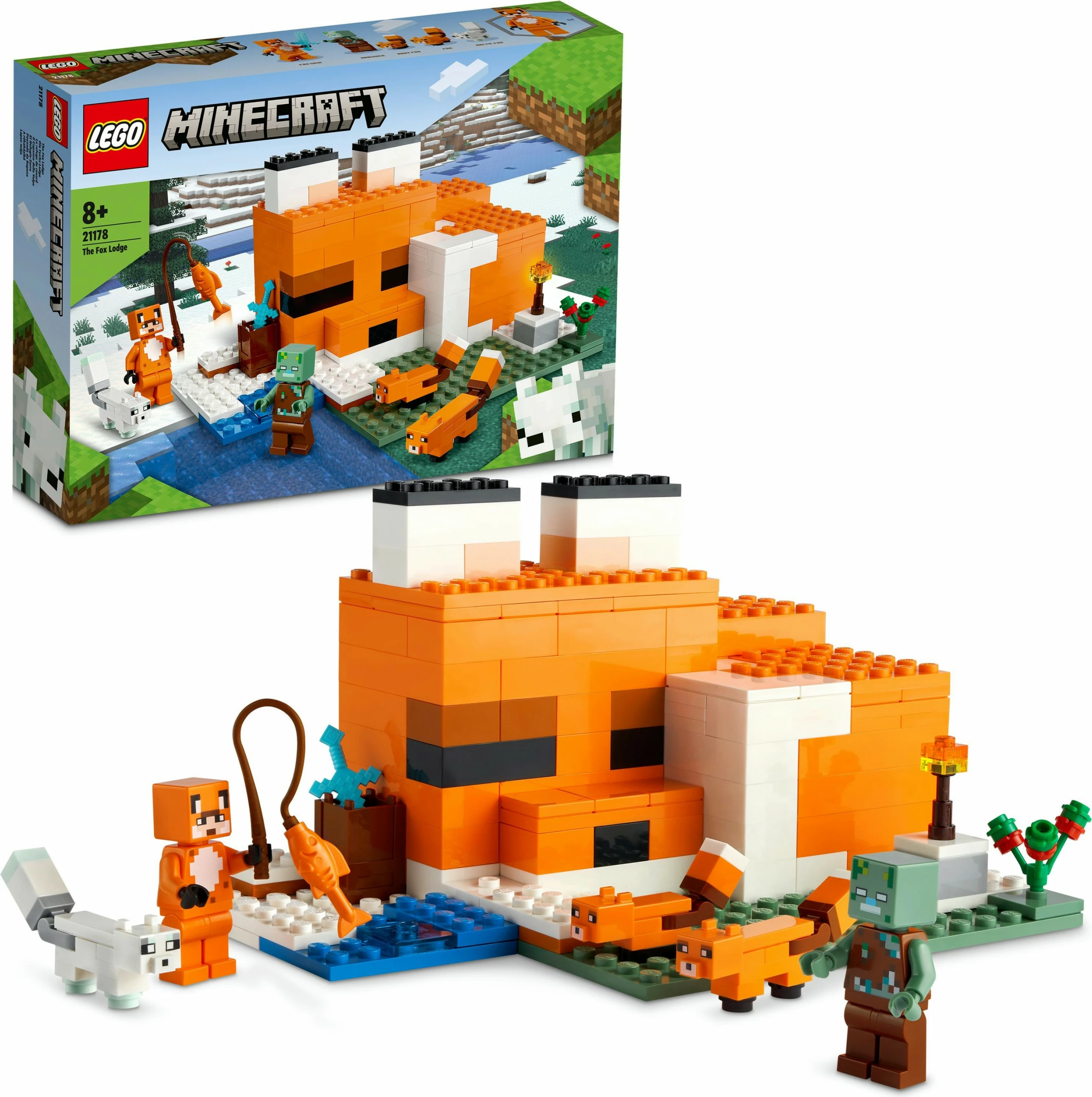 Set za sestavljanje Minecraft The Fox Lodge, 193 kosov, plastika, večbarven