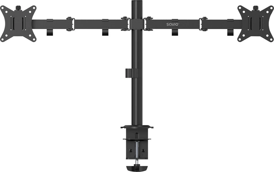 Držalo za dva monitorja Savio UM-03, 17–32 palcev, črno