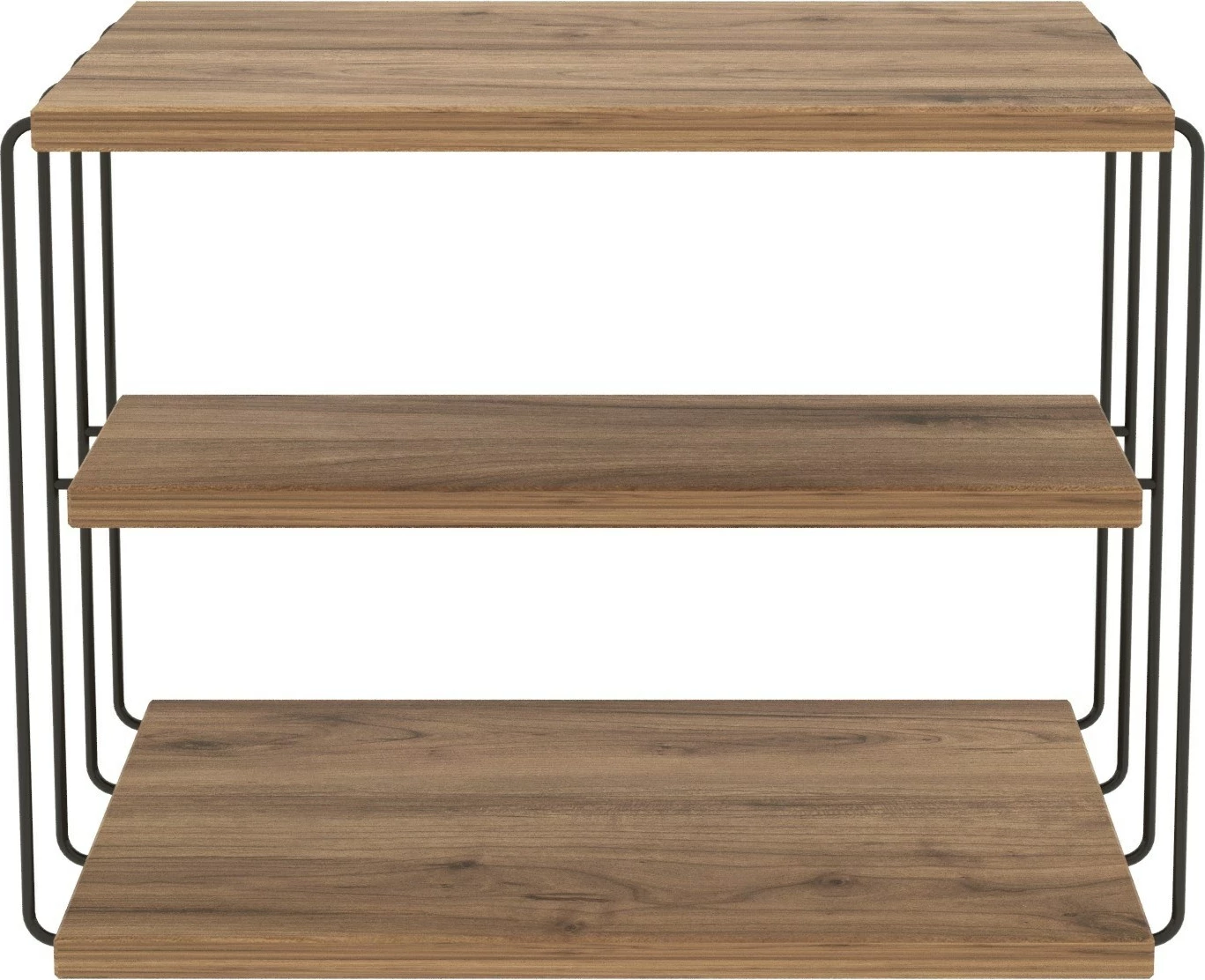 Stranska mizica z dvema policama, Atlantic Pine in črna, Lifon Hanah Home