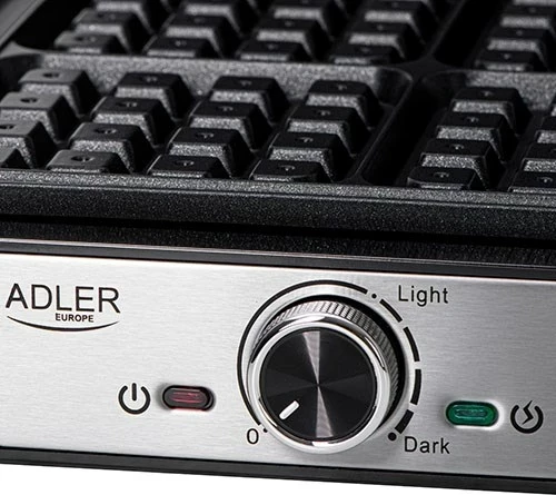 Waffle aparat, Adler AD 3083, 1800 W, srebrn