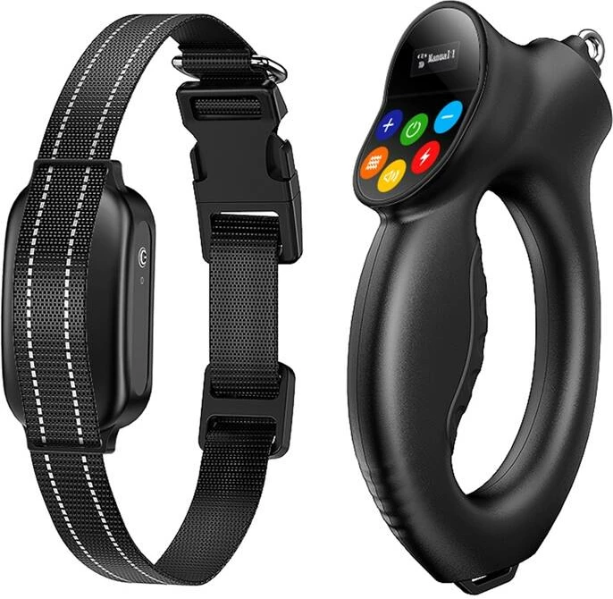 Električna ovratnica za pse Rojeco PD800, z daljinskim upravljalnikom, črna