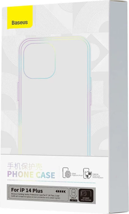 Prozoren zaščitni ovitek in kaljeno steklo Corning za iPhone 14 Plus, set