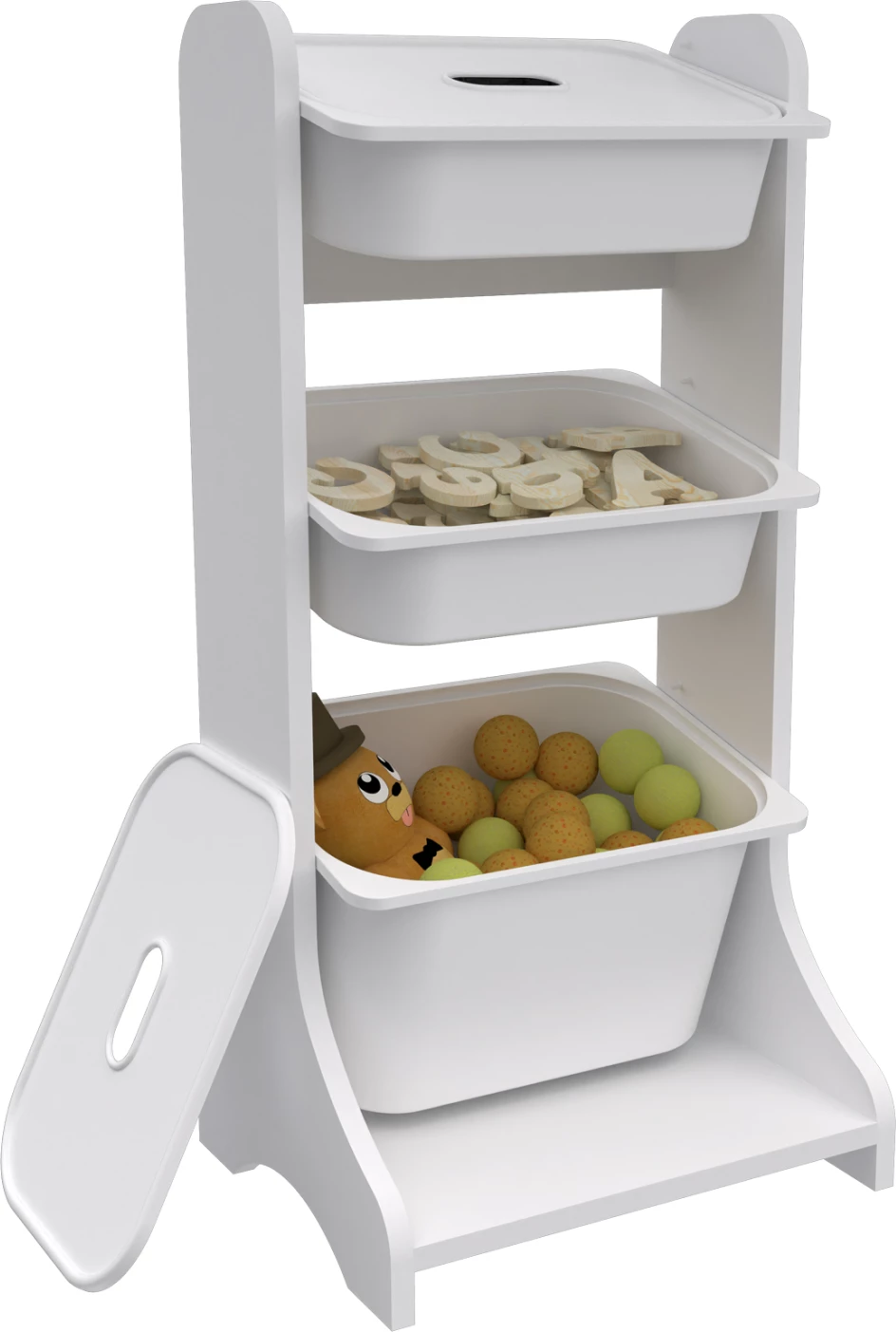 Pohištvo za shranjevanje FRED FH18207.01 iz bele melamine 44x35x90Hcm