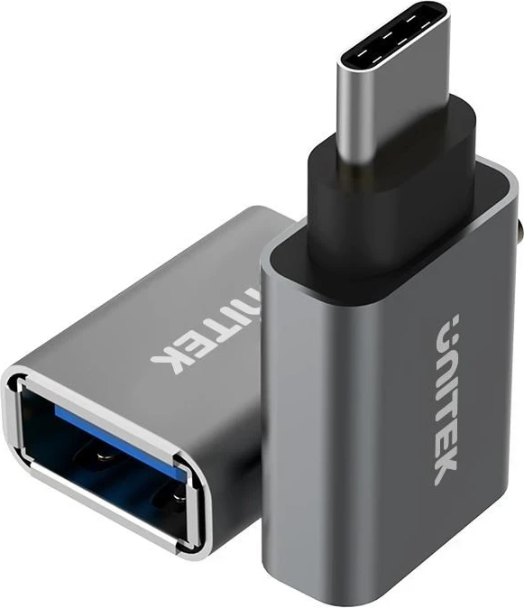 Adapter kablov UNITEK Y-A025CGY, USB Type-C na USB Type-A, metalik