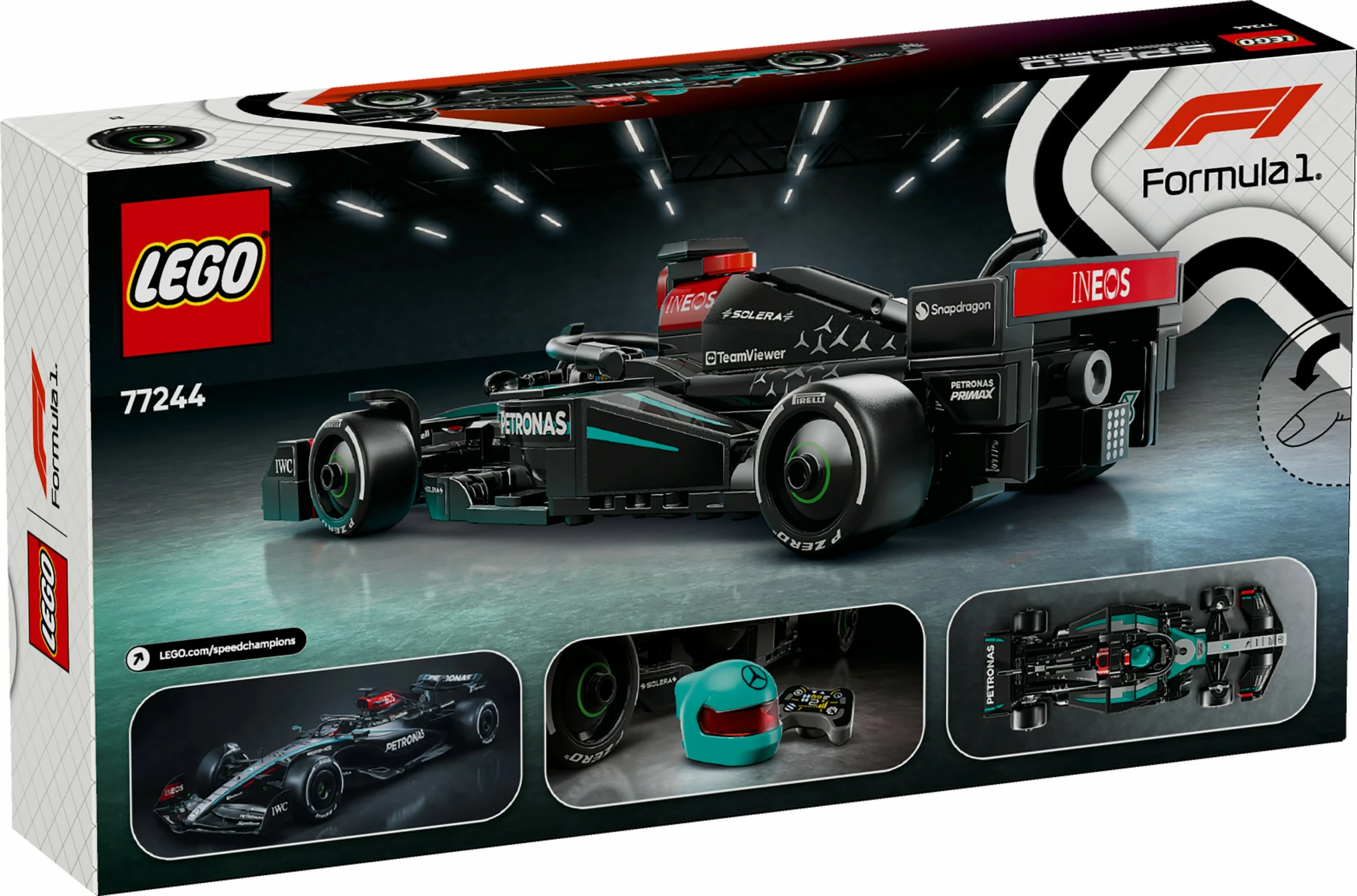 Model dirkalnega avtomobila Mercedes-AMG F1 W15, komplet LEGO, 267 kosov, večbarven
