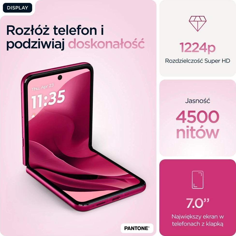 Zložljiv pametni telefon, roža — Motorola razr 60 ultra, 16 GB RAM, 512 GB