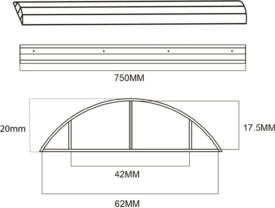 Aluminijasta kanaleta za kable Maclean MC-814 W, 75 cm, bela