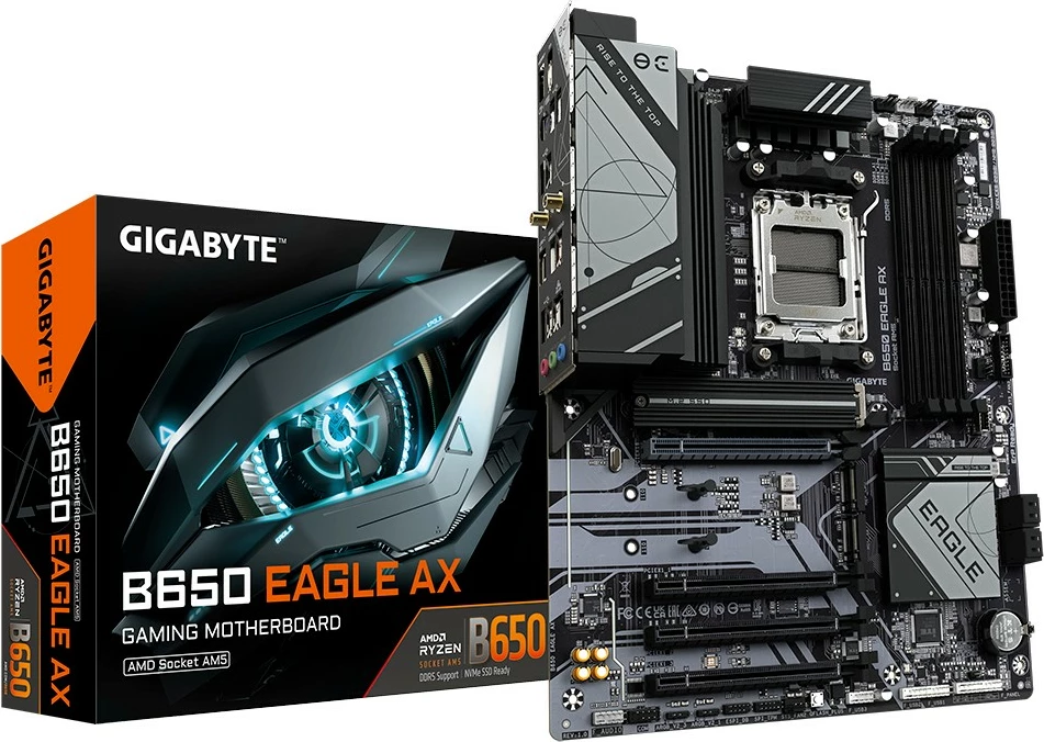 Plošča Gigabyte B650 EAGLE AX, Socket AM5, ATX, 4x DDR5, Wi‑Fi 6E, črna