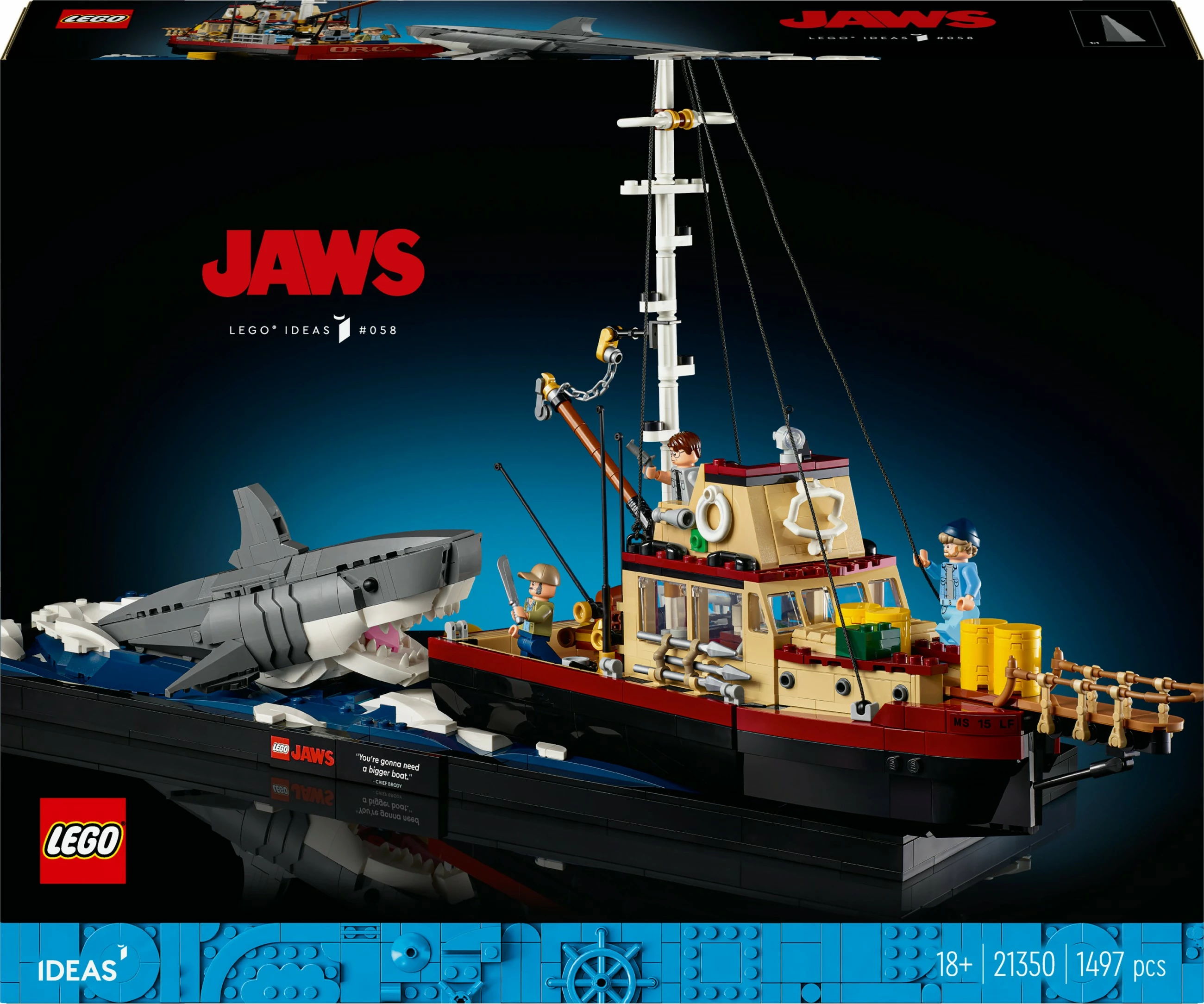 Set gradnikov LEGO Ideas 21350 Jaws, 1497 delov