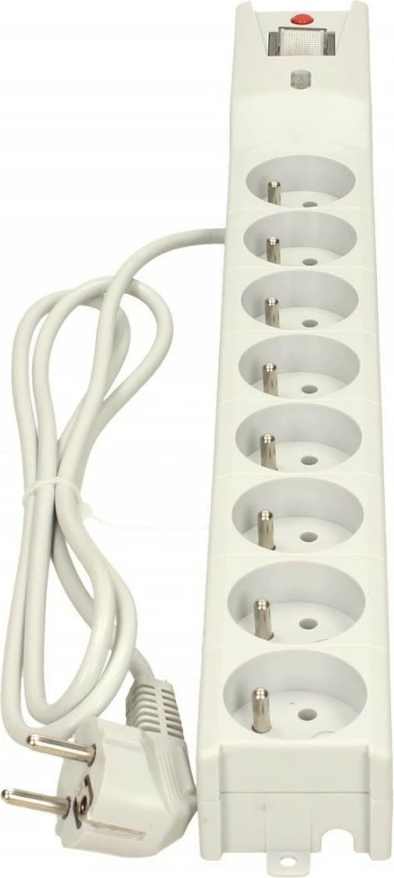 Razdelilec z zaščito pred prenapetostjo Lestar LX 810, 8 izhodov, 1,5 m, siv